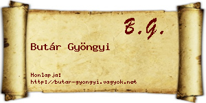 Butár Gyöngyi névjegykártya